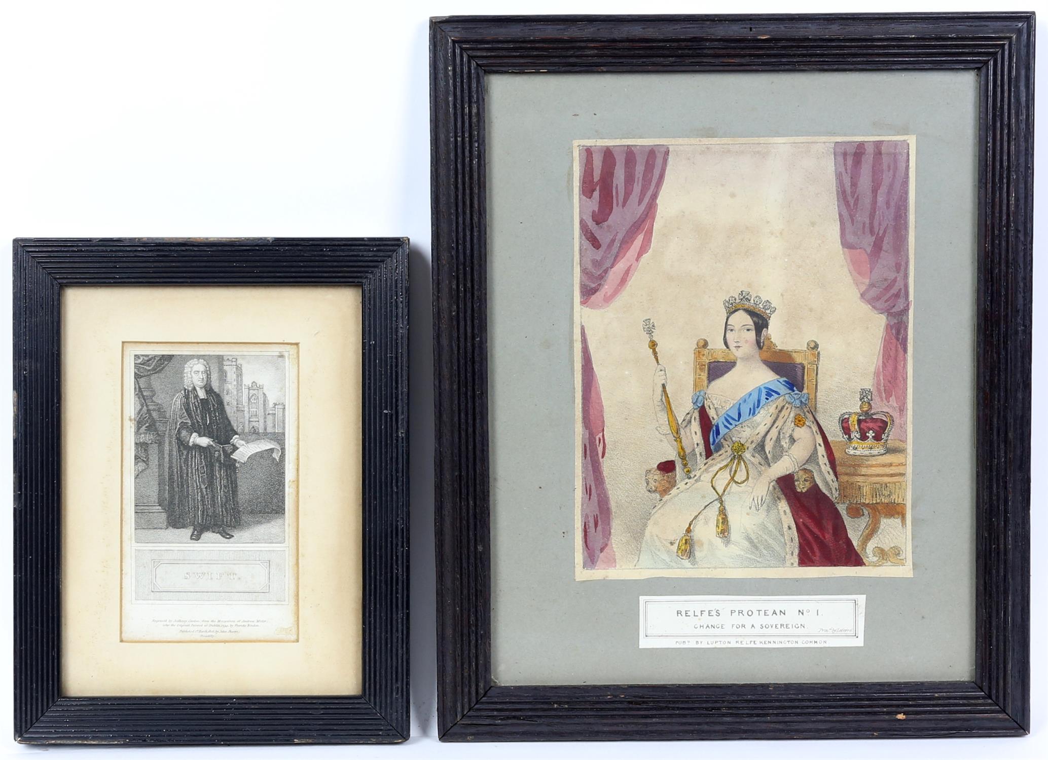 Set of pictures, to include four framed prints depicting royalty and dignitaries (sample size 42 x