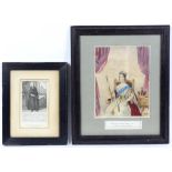 Set of pictures, to include four framed prints depicting royalty and dignitaries (sample size 42 x