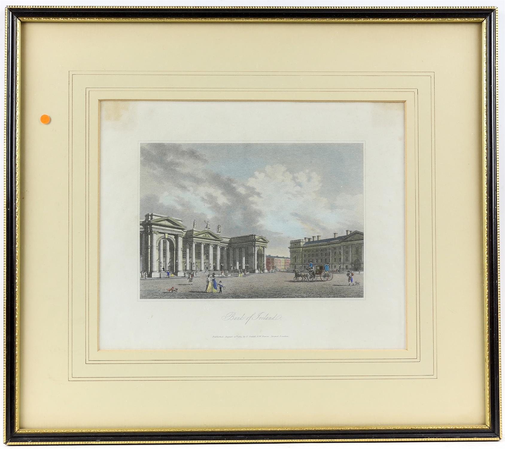 ‘Bank of Ireland’ and ‘Dublin’. Two hand coloured engravings. 32 x 43. (2) - Image 4 of 4