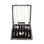 Cased set of six silver spoons by B Ld, Birmingham 1969