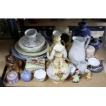 Selection of ceramics to include Royal Doulton Alsatian, Sairey Gamp, small quantity of Wedgwood