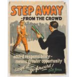 'Step Away from the Crowd- Original Vintage information poster by Bill Jones, Printed in England,