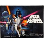 Star Wars (1977) British Quad film poster, Pre Academy Awards, Style C, directed by George Lucas,