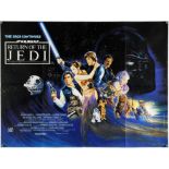 Star Wars The Return Of The Jedi (1983) British Quad film poster, artwork by Josh Kirby, folded,