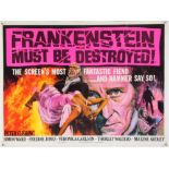 Frankenstein Must Be Destroyed (1969) British Quad film poster, artwork by Tom Chantrell,