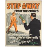 'Step Away from the Crowd' - Original Vintage information poster by Bill Jones, Printed in England,