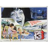 Friday The 13th (1980) British Quad film poster, Horror, folded, 30 x 40 inches.