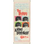 A Hard Day's Night (1964) US Insert film poster, starring The Beatles, artwork by Joseph Caroff,