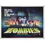 Zombies Dawn of the Dead (1979) British Quad film poster, Horror written & directed and signed by