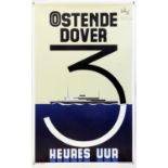 Lucien de Roeck (1915-2002), 'Ostende - Dover - 3 heures uur', poster, signed in pencil top right,