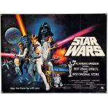 Star Wars (1977) British Quad film poster (Oscars style), directed by George Lucas and starring