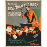 'Anything less than the Best can be had at a Discount' - Original Vintage information poster by