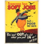 'Scarecrows have Soft Jobs but Poor Pay Days' - Original Vintage information poster by Bill Jones,