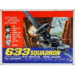 633 Squadron (1964) British Quad film poster starring Cliff Robertson, George Chakiris and