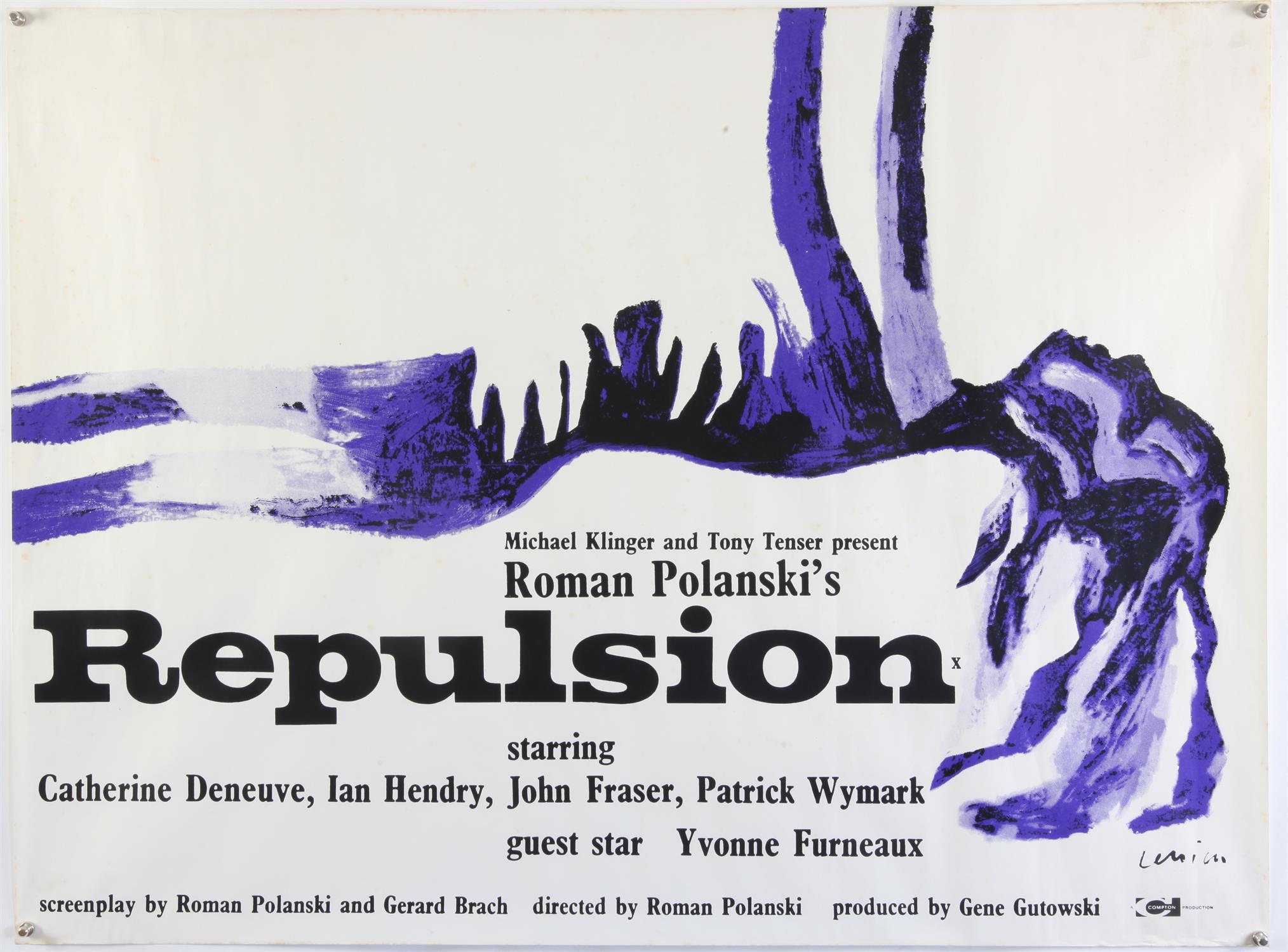 Repulsion (R-1974) British Quad film poster, directed by Roman Polanski, artwork by Jan Lenica,