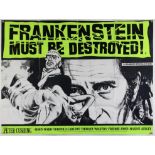 Frankenstein Must Be Destroyed (1970s) British Quad re-release film poster, artwork by Tom