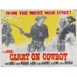 Carry on Cowboy (R-1970's) British Quad film poster, starring Sidney James, Kenneth Williams,