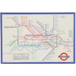 London Underground Pocket Map from 1933 - First edition by H.C. Beck of the London Underground