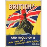 'British! And Proud of It' - Original Vintage information poster by Bill Jones, Printed in England,