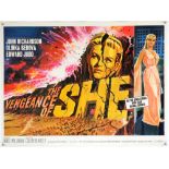 The Vengeance of She (1968) British Quad film poster, Hammer Film Production starring Olinka Berova,