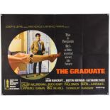 The Graduate (1967) British Quad film poster this being the first release “X” certificate Oscars