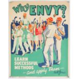 'Why Envy? Learn Successful Methods' - Original Vintage information poster by Bill Jones,