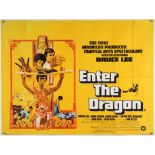 Enter The Dragon (1973) British Quad film poster, starring Bruce Lee, folded, 30 x 40 inches.