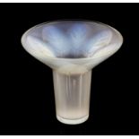 Rene Lalique Violettes frosted opalescent glass vase, the everted rim moulded with a band of