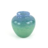 Monart glass vase of ovoid form, with graduated mottled black, blue/green colour, H18cm