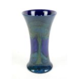 William Moorcroft Moonlit blue flared vase, h15.5cm