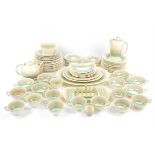 Susie Cooper Green Wedding Band part dinner service, comprising twelve dinner plates, diameter 25cm,