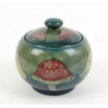 William Moorcroft Claremont preserve pot and cover, H8cm