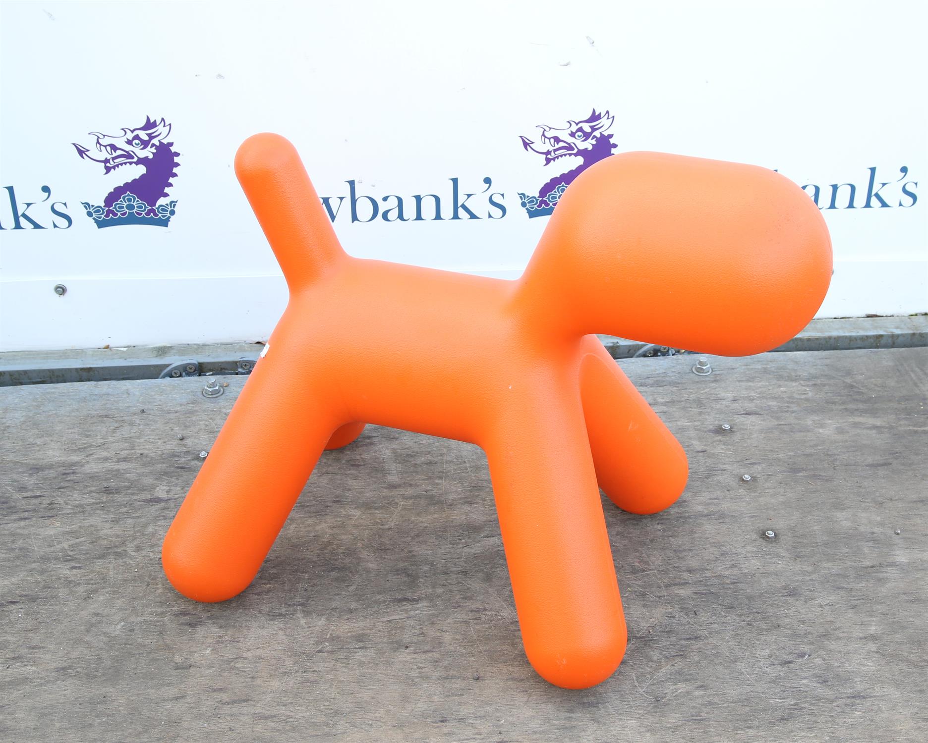 Eero Aarnio Puppy children's stool from the Me Too Collection in orange, height 55cm length 73cm