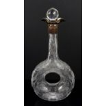 Art Noveau "Rock Crystal" style cut glass decanter probably by Stevens & Williams circular body