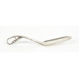 Georg Jensen silver No. 21 Pea in the Pod marrow scoop, c.1940s, stamped to reverse Georg Jensen