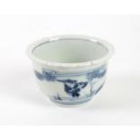 A Japanese Arita Ware Blue and White Bowl , Edo period , Circa 1690-1740 with a steeply sided