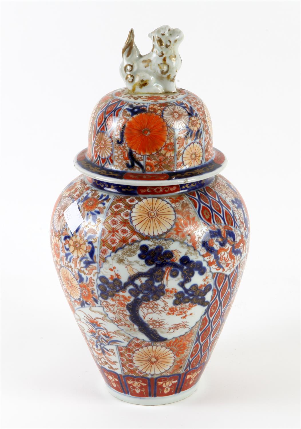 Arita (Imari) baluster vase with cover Meiji period typically decorated in underglaze blue and iron - Image 2 of 3