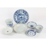 A Group of Japanese Blue and White Porcelain , Edo Period (7) pale celadon Chrysantemum dish ,