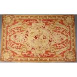 Aubusson rug, with floral decoration on a pink ground, 189 x 120cm