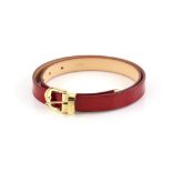 Louis Vuitton monogram red leather patent belt 80/32 with gold buckle appears unworn