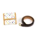 Louis Vuitton white ground multi coloured monogram wallet /purse with dust bag, box and original