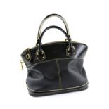 Louis Vuitton Suhali Lockit Cuir black tote handbag, top handles , zipped top , gold hardware,