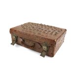 Crocodile skin dressing case the lock plates marked JB. 46cm wide (contents lacking)