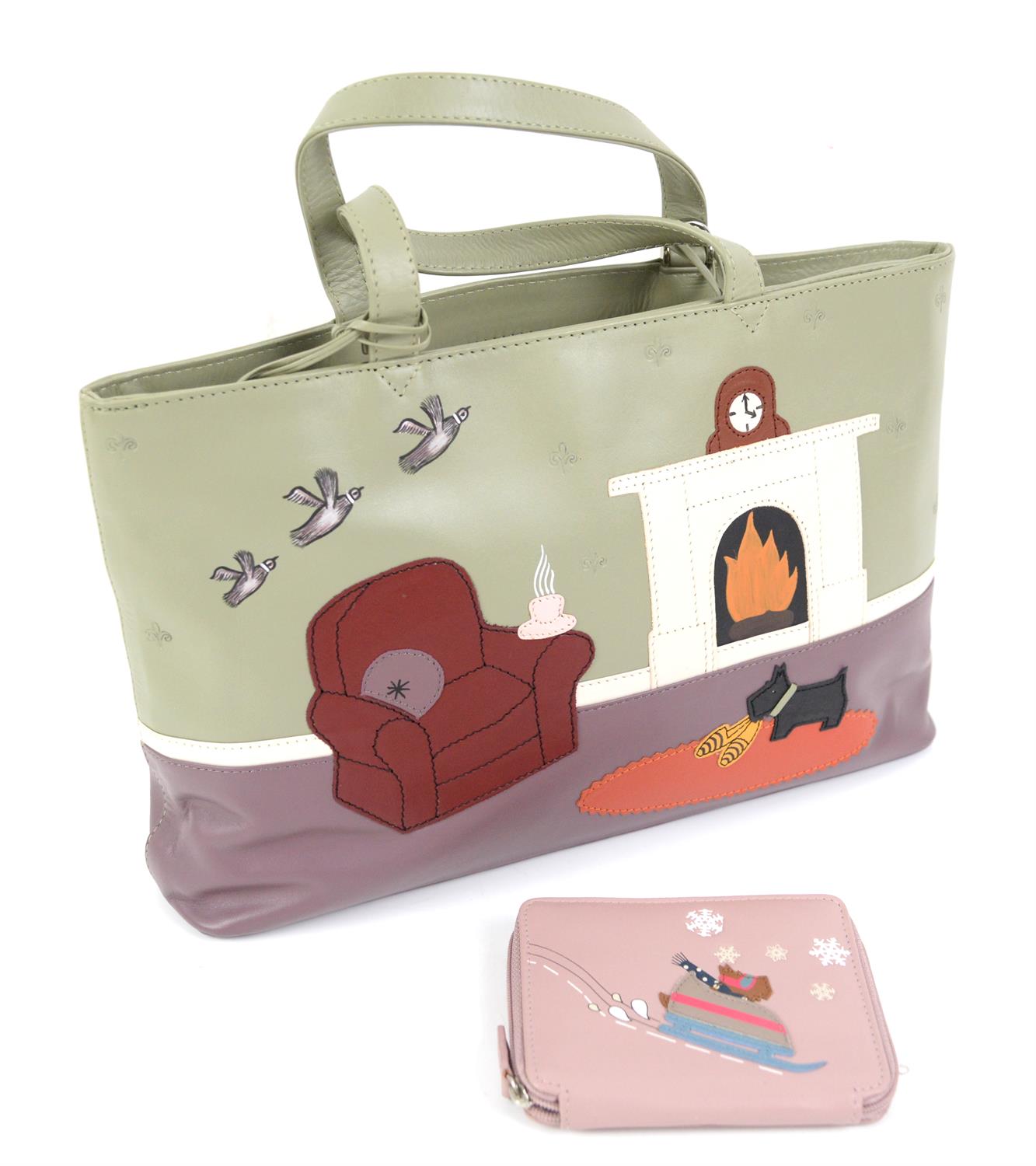 Radley signature Autumn scene small grab bag with shoulder strap H20cm x w31cm Dust bag,