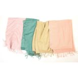 4 large Pashminas in Jade, beige , baby and ballet pink