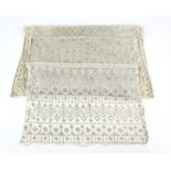 Assuit stole in cream cotton with typical geometric designs 232cm x 59cm