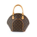 Louis Vuitton Ellipse monogram canvas handbag with tan top handles, padlock and keys 328,