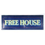 Painted Wood "Free House" pub sign, 53 x 153cm