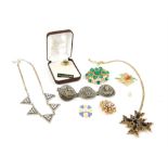 Large collection of costume jewellery, including, multiple strands of faux pearls,