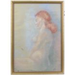 Phyllis Huson (British, contemporary), 'Girl with Auburn Hair'. Pastel. Framed and glazed.